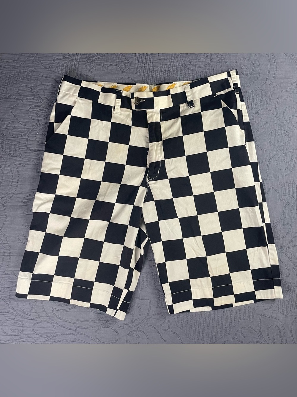 Loudmouth Golf Shorts Mens Size 36 Black White Checkered  Pattern Golfer Outdoor